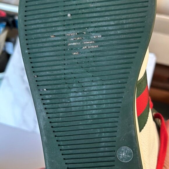 GUCCI Web Accent Mens shoes - Size 10 1/2 G  11 1/2 US- Hi Top Sneakers Preworn - Picture 7 of 15
